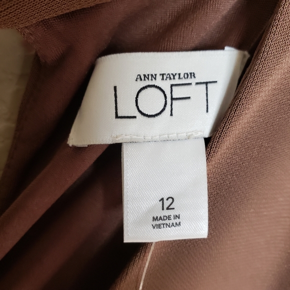 LOFT NWT Sleeveless Dress 12 Brown - Picture 4 of 8